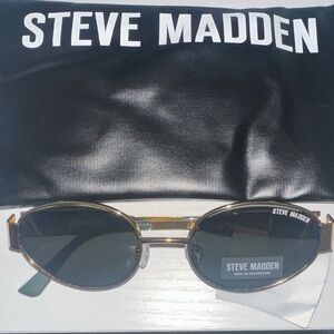 Steve Madden Mystie Gold Oval Sunglasses